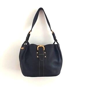 Dooney & Bourke Marchesa Black Soft Pebbled Leather Y2K Small Shoulder Bag